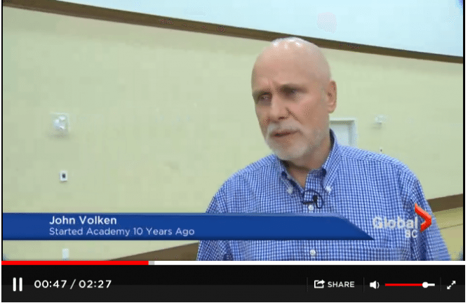 Global News covers the John Volken Academy at PricePro